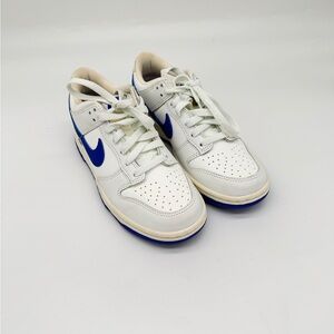 Nike Dunk low White and Royal Blue Athletic Shoes